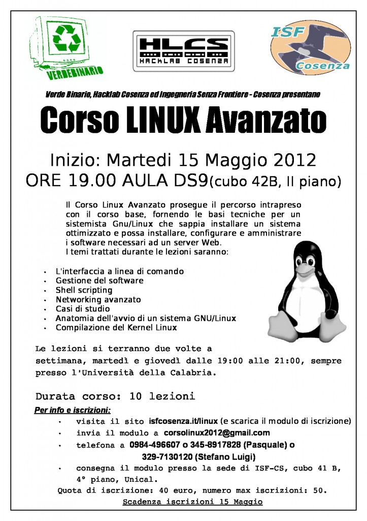 Corso Linux Avanzato 2012