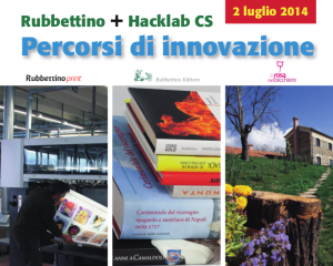 Locandina Rubbettino + Hacklab CS: Percorsi di innovazione 