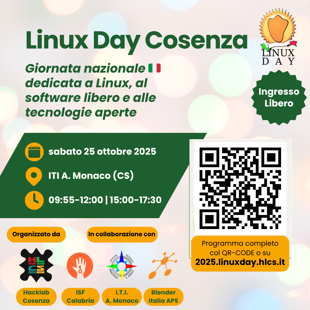 Linux Day Cosenza 2025 | Hacklab Cosenza – Centro di Ricerca su ...